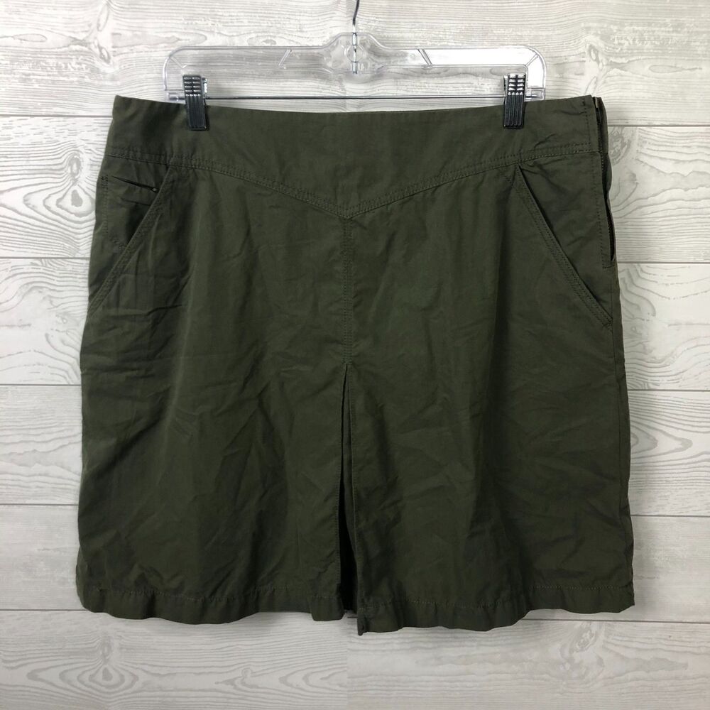 Royal Robbins Women's Size 14 Olive Green Skirt Pockets Side Zipper Cotton/Nylon
